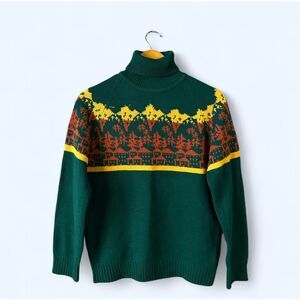 Vintage KMart Large 16-18 Green Turtleneck Sweater